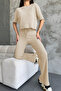 Women's Short Sleeve Comfortable Fit Palazzo Wrap Suit