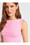 31589 Gathered Boat Neck Top-Pink - 4