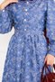 Embroidered Hijab Denim Dress Blue - 3