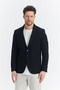 Lewis Men's Navy Blue Half Lined Spring-Summer Sports Blazer Jacket with Bag Pocket