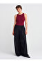 10726 Boat Neck Ribbed Knitwear Blouse-Claret Red - 3