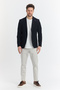 Lewis Men's Navy Blue Half Lined Spring-Summer Sports Blazer Jacket with Bag Pocket - 2