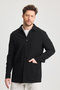 Lores Men's Black Unlined Cotton Blended Flexible Fabric Overshirt Spring-Summer Sports Jacket