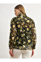 Floral Print Balloon V-Neck Blouse - 5