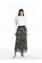 Comfortable Fit Patterned Women's Skirt with Elastic Waist (S4)