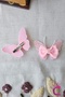 Set of 2 Baby Pink Glittery Pearls and Stones Bow Butterfly Hair Clips 8cm - Children's Butterfly Hair Clips - 5