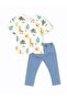 Crew Neck Short Sleeve Baby Boy T-Shirt and Pants 2-Piece Set (S4)