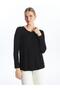 V-Neck Women's Long Sleeve Blouse with Stones (S4)