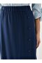 Lcw Grace Navy Blue Elastic Waist Women's Skirt - 3