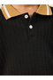 Contrast Collar Polo T-Shirt and Shorts Set - 3