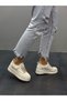Beige Skin Wedge Sole Women's Casual Shoes - 2