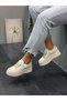 Beige Skin Wedge Sole Women's Casual Shoes