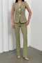 Women's Button Detailed Vest Pants Set Metallic - 7