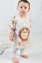 Lion Patterned Baby Sleeves Liquid Proof Food and Activity Bib