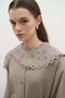 Baby Collar Mink Shirt with Embroidery Detail - 4