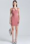 2472 Dusty Rose Thick Strap Dress with Stripe Detail - 2