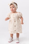 Floral Patterned Balloon Sleeve Bandana Girl Dress - 4