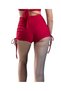 RED HIGH-WAIST WAISTED CREATED SHORTS WITH FRONT RING AND COLLAR Cropped SET - 7