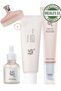 Glow Renewal Trio & Face Scrubber - Eye Serum, Glow Serum, & Probiotic Sunscreen SPF50+ - 2