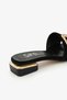 Velvet Black Color Gold Buckle Heeled Evening Dress Slippers - 5