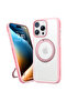 360° Rotatable MagSafe Case for iPhone 16 Pro Max, Military-Grade, Stand, Ring Holder, Pink - 4