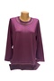 Relaxed Cut Round Neck Stone Embroidered Women's Mother Combed Cotton Blouse - 3