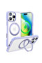 360° Rotatable MagSafe Case for iPhone 16 Pro Max, Military-Grade, Stand, Ring Holder, Purple