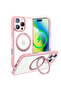 360° Rotatable MagSafe Case for iPhone 16 Pro Max, Military-Grade, Stand, Ring Holder, Pink