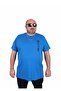 Men's Oversize Crew Neck T-Shirt Stand up 25158 Cobalt Blue