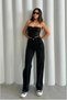 Julia Nasus Black High Bel Lycra Palazzo Jeans with Shabby (Super High) 2025 - 3