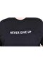 Men's Oversize Crew Neck T-Shirt Never Give up 25140 Black - 3