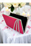 Fuchsia Pink Color Satin Cross Crystal Silver Stone Women's Evening Dress Bag - 3
