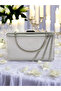 Silver Color Satin Cross Silver Crystal Stone Women's Evening Dress Bag Wedding Engagement Graduation - 7
