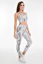 White Gray Sports Tights Bustier Set