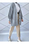 Thick Winter Knitted Patterned Women's Cardigan with Balloon Sleeves and 5 Buttons - 4
