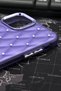 iPhone 15 Pro Max Compatible Diamond Stone Hard Cover Case Purple - 4