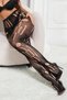 Open Side Hole Patterned Mesh Private Area Closed Garter - 3
