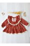 Mustard floral lace detailed dress