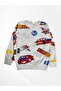 Boys' 100% Cotton Gray Racing Car Lightning Pattern Long Sleeve Seasonal Pajama Set - 3