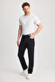 Men's Black Gabardine Relaxed Baggy Pants - 5