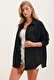 Sun&North 20153 Single Pocket Oversize Linen Shirt - Black