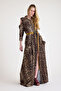 Military Long Dress with Leopard Print and Accessories - 2