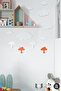 2 Cream 2 Orange Metal Cloud Shape 4 Pcs Hangers for Children's Rooms - Durable Wall Mounted Hanger