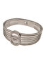 Silver Color Roman Numeral Model Steel Handcuff Bracelet - 3
