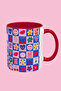 Kiss & Cherry Themed Heart Colorful Design Porcelain Mug - 4