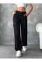 Women's High Waist Black Cargo Pocket Jeans Cargo Pocket Loose Denim Pants Palazzo Julia - 4
