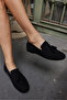 Albares Women's Black Real Suet Tassel Loafer - 2