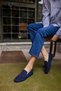 Albares Women's Navy Blue Real Suede Tassel Loafer - 3