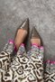 Rodney Dark Beige Patterned Women's Heeled Shoes with Rubber Detail - 9