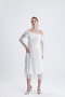 3D Floral Dress, Degaje Collar Evening Dress - 3